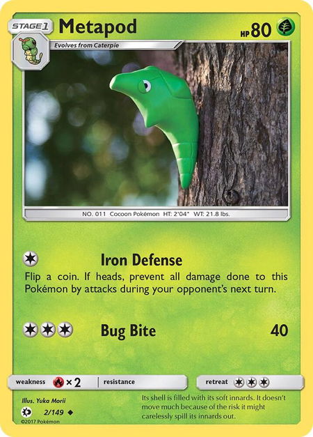 Metapod - SM Base Set Pokémon trading card
