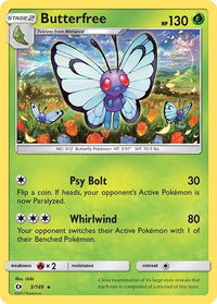 Butterfree - SM Base Set (SM01) #3/149 - Rare Pokémon Trading Card