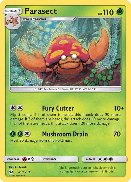 Parasect - SM Base Set Pokémon trading card