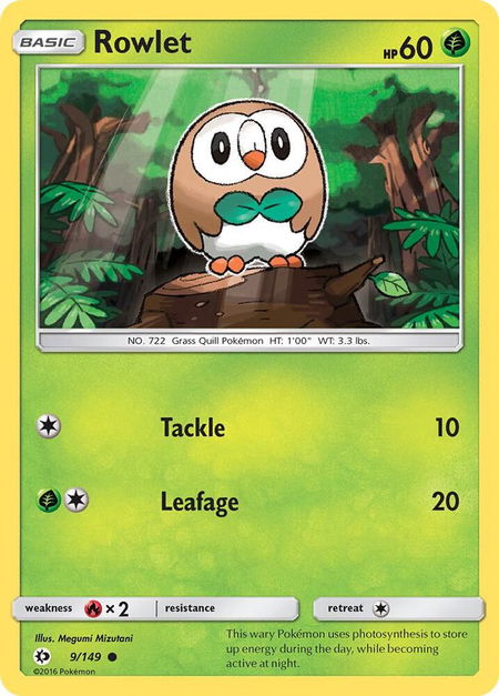 Rowlet - SM Base Set Pokémon trading card