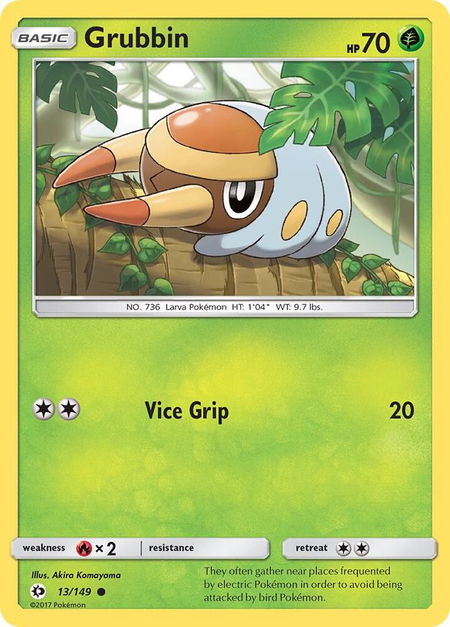 Grubbin - SM Base Set Pokémon trading card