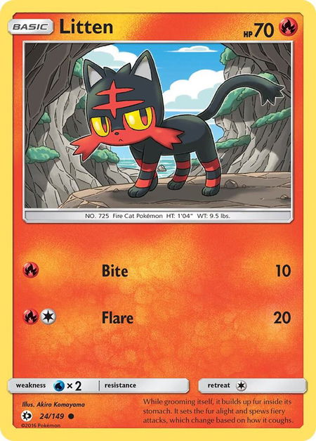 Litten - SM Base Set Pokémon trading card