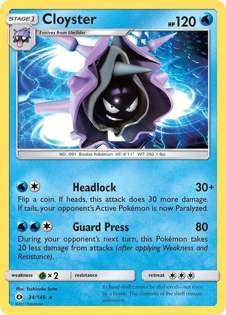 Cloyster - SM Base Set Pokémon trading card