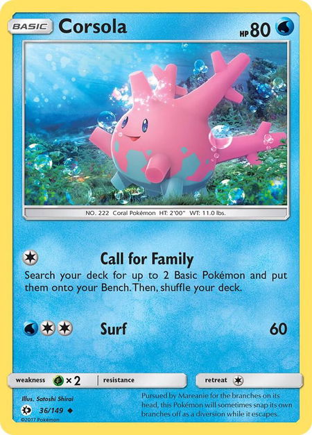 Corsola - SM Base Set Pokémon trading card