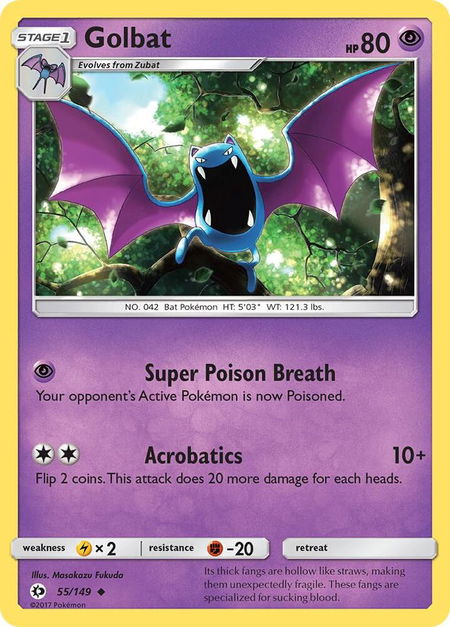 Golbat - SM Base Set Pokémon trading card