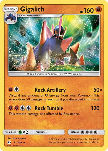 Gigalith - SM Base Set Pokémon trading card