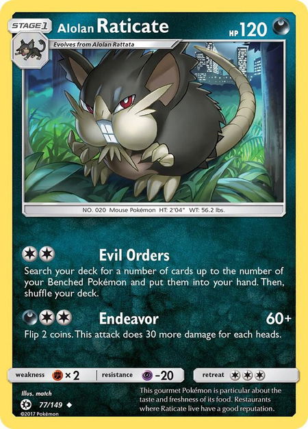 Alolan Raticate - SM Base Set Pokémon trading card