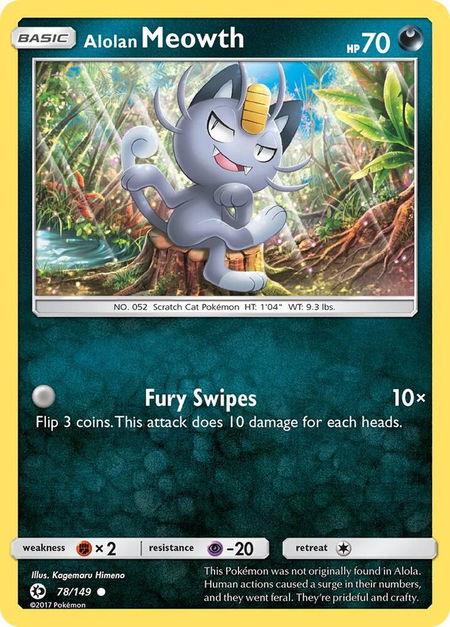 Alolan Meowth - SM Base Set Pokémon trading card
