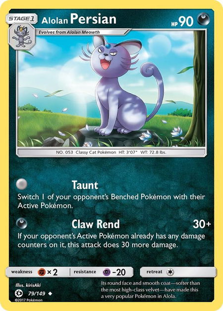 Alolan Persian - SM Base Set Pokémon trading card