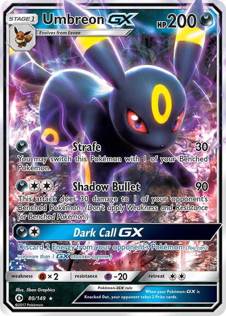 Umbreon GX - SM Base Set Pokémon trading card