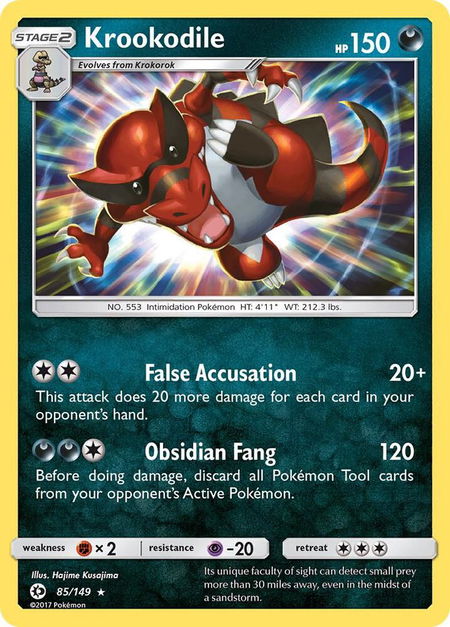 Krookodile - SM Base Set Pokémon trading card
