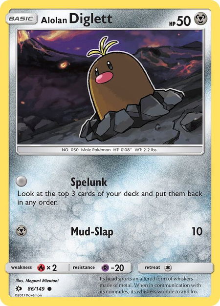 Alolan Diglett - SM Base Set Pokémon trading card