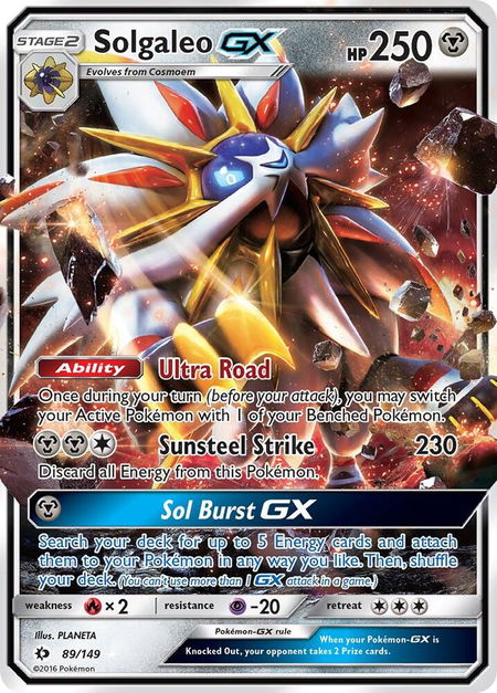 Solgaleo GX - SM Base Set Pokémon trading card