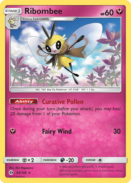 Ribombee - SM Base Set Pokémon trading card