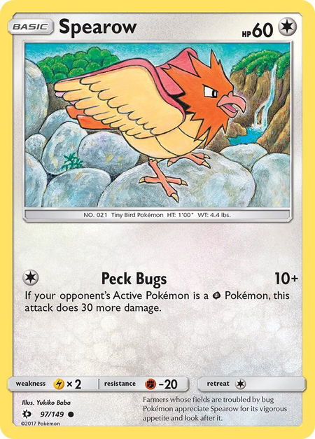 Spearow - SM Base Set Pokémon trading card