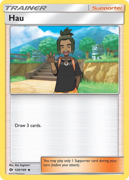 Hau - SM Base Set Pokémon trading card
