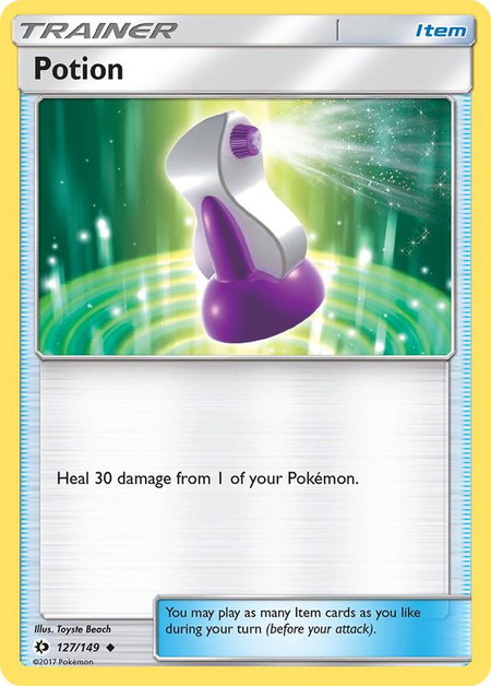 Potion trading card from SM Base Set Potion - SM Base Set Pokémon trading card