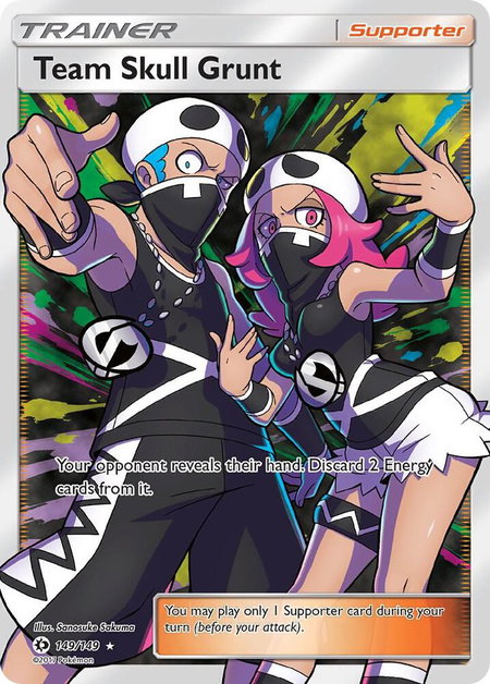 Team Skull Grunt (Full Art) trading card from SM Base Set Team Skull Grunt (Full Art) - SM Base Set Pokémon trading card