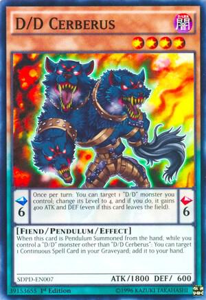 D/D Cerberus trading card from Structure Deck: Pendulum Domination D/D Cerberus - Structure Deck: Pendulum Domination YuGiOh trading card