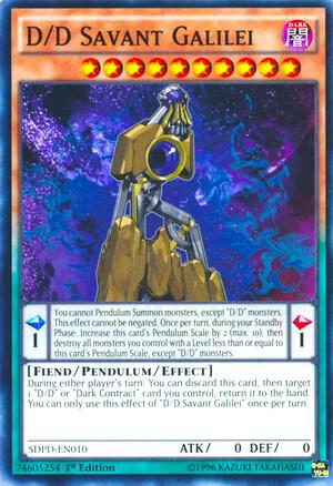 D/D Savant Galilei trading card from Structure Deck: Pendulum Domination D/D Savant Galilei - Structure Deck: Pendulum Domination YuGiOh trading card