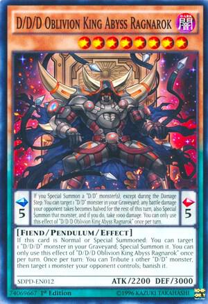 D/D/D Oblivion King Abyss Ragnarok trading card from Structure Deck: Pendulum Domination D/D/D Oblivion King Abyss Ragnarok - Structure Deck: Pendulum Domination YuGiOh trading card