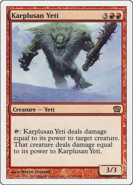 Karplusan Yeti - 9th Edition Magic: The Gathering trading card