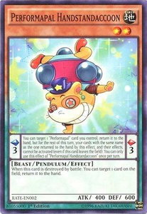 Performapal Handstandaccoon - Raging Tempest (RATE) #RATE-EN002 - Common / Short Print YuGiOh Trading Card
