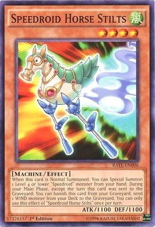 Speedroid Horse Stilts trading card from Raging Tempest Speedroid Horse Stilts - Raging Tempest YuGiOh trading card