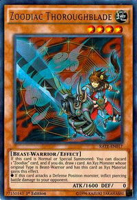 Zoodiac Thoroughblade - Raging Tempest (RATE) #RATE-EN017 - Ultra Rare YuGiOh Trading Card