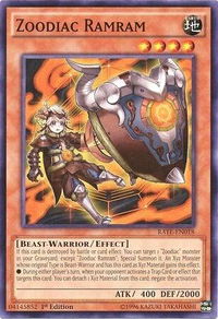 Zoodiac Ramram - Raging Tempest (RATE) #RATE-EN018 - Common / Short Print YuGiOh Trading Card