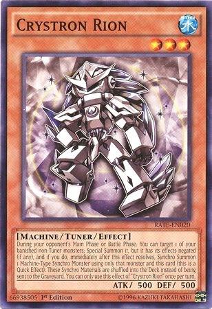 Crystron Rion trading card from Raging Tempest Crystron Rion - Raging Tempest YuGiOh trading card