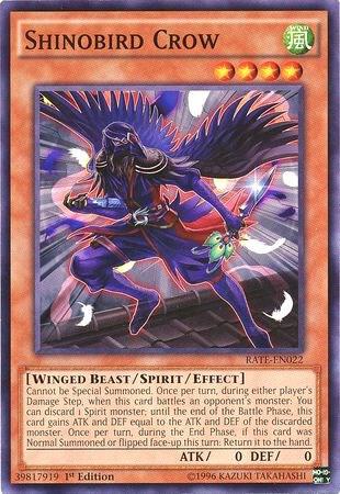 Shinobird Crow trading card from Raging Tempest Shinobird Crow - Raging Tempest YuGiOh trading card