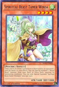 Spiritual Beast Tamer Winda - Raging Tempest (RATE) #RATE-EN026 - Rare YuGiOh Trading Card