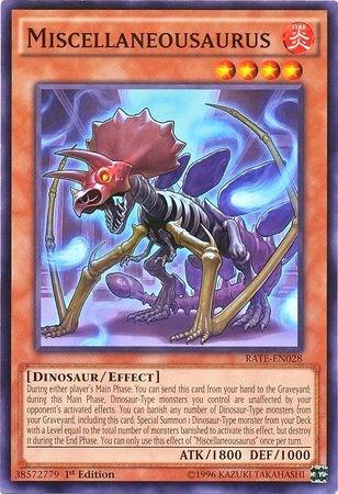 Miscellaneousaurus trading card from Raging Tempest Miscellaneousaurus - Raging Tempest YuGiOh trading card