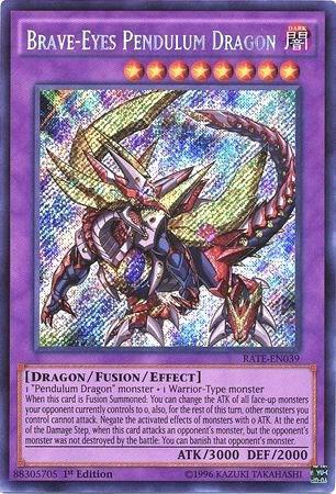 Brave-Eyes Pendulum Dragon trading card from Raging Tempest Brave-Eyes Pendulum Dragon - Raging Tempest YuGiOh trading card