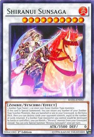 Shiranui Sunsaga - Raging Tempest YuGiOh trading card