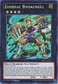 Zoodiac Broadbull - Raging Tempest (RATE) #RATE-EN051 - Secret Rare YuGiOh Trading Card