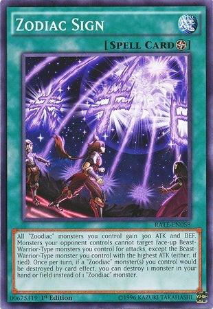 Zodiac Sign trading card from Raging Tempest Zodiac Sign - Raging Tempest YuGiOh trading card