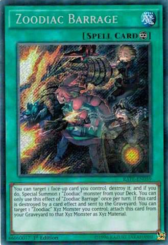 Zoodiac Barrage - Raging Tempest YuGiOh trading card