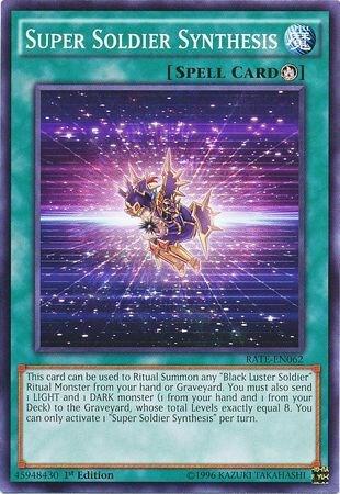 Super Soldier Synthesis trading card from Raging Tempest Super Soldier Synthesis - Raging Tempest YuGiOh trading card