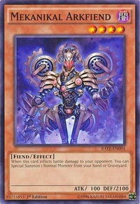 Mekanikal Arkfiend - Raging Tempest (RATE) #RATE-EN094 - Common / Short Print YuGiOh Trading Card