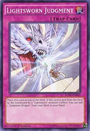 Lightsworn Judgment trading card from Raging Tempest Lightsworn Judgment - Raging Tempest YuGiOh trading card