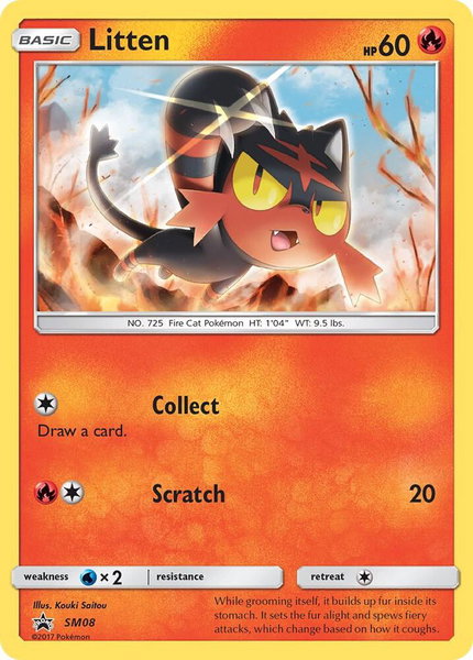 Litten - SM08 trading card from SM Promos Litten - SM08 - SM Promos Pokémon trading card