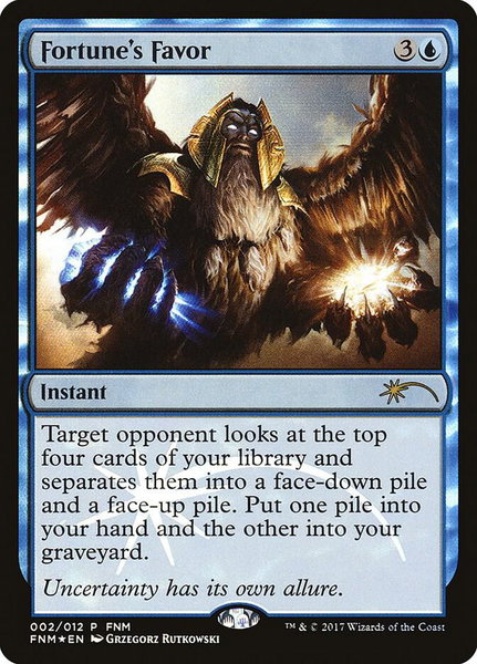 Fortune's Favor trading card from FNM Promos Fortune's Favor - FNM Promos Magic: The Gathering trading card