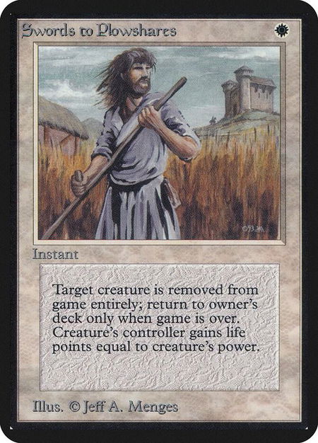 Swords to Plowshares - Alpha Edition Magic: The Gathering trading card