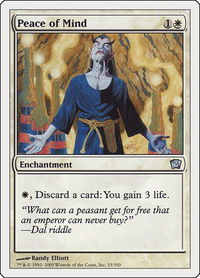 Peace of Mind - 9th Edition (9ED) #33 - Uncommon Magic: The Gathering Trading Card