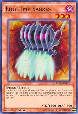 Edge Imp Sabres trading card from Fusion Enforcers Edge Imp Sabres - Fusion Enforcers YuGiOh trading card