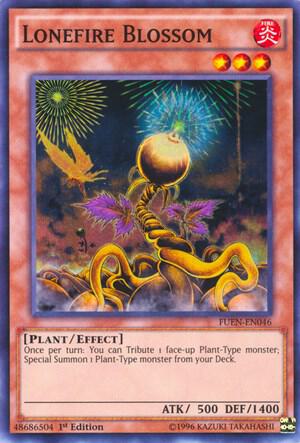 Lonefire Blossom trading card from Fusion Enforcers Lonefire Blossom - Fusion Enforcers YuGiOh trading card