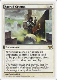 Sacred Ground - 9th Edition (9ED) #37 - Rare Magic: The Gathering Trading Card