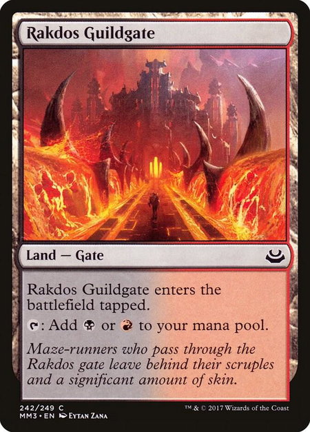 Rakdos Guildgate trading card from Modern Masters 2017 Rakdos Guildgate - Modern Masters 2017 Magic: The Gathering trading card